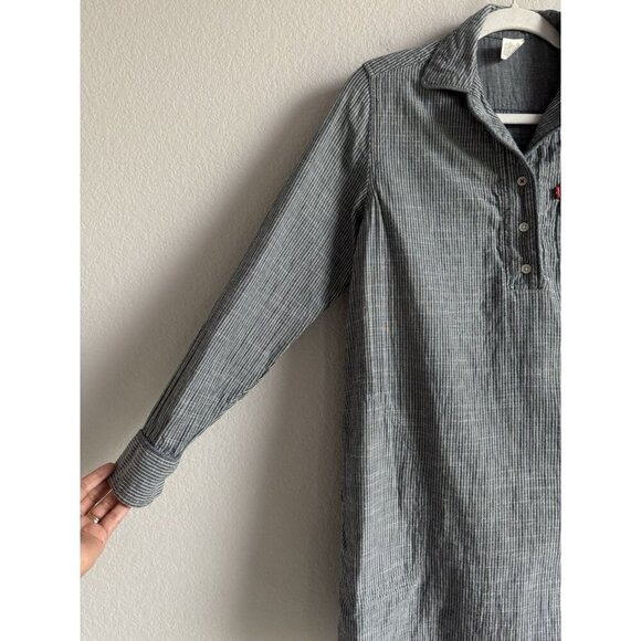 Levi’s Strauss &‎ Co Women's Striped Woven Sleep Shirt w/Pockets Blue Size Small - Picture 7 of 16
